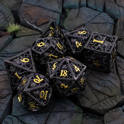 Abyssal Kraken | Hollow Metal D&D Dice Set | 7 Piece