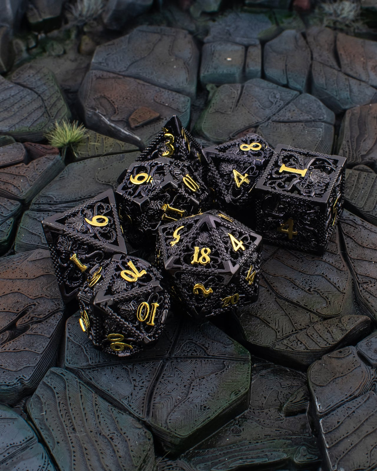 Abyssal Kraken | Hollow Metal D&D Dice Set | 7 Piece