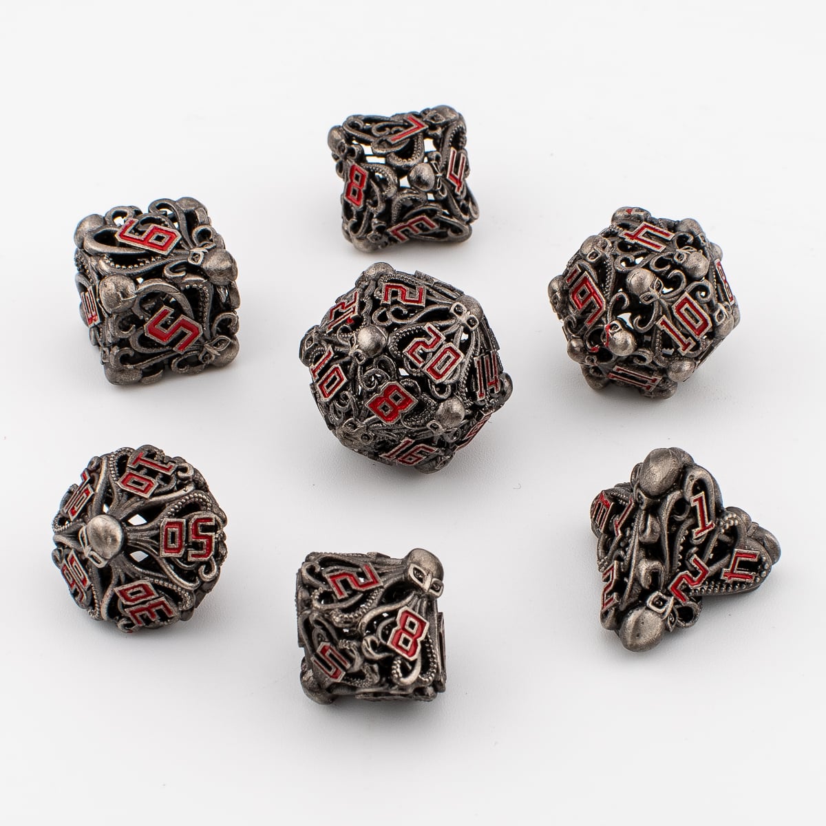 Abyssal Grasp | Hollow Metal D&D Dice Set | 7 Piece