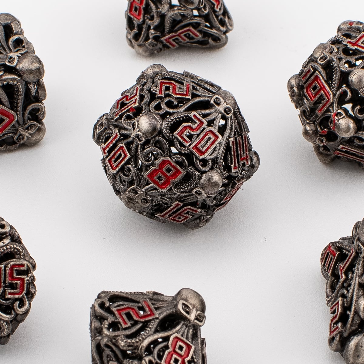 Abyssal Grasp | Hollow Metal D&D Dice Set | 7 Piece