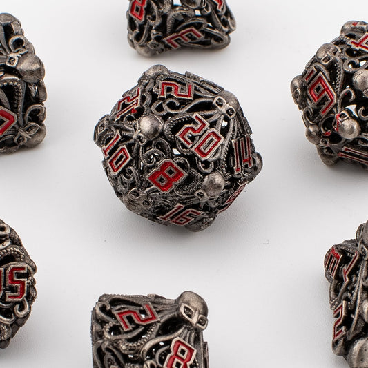 Abyssal Grasp | Hollow Metal D&D Dice Set | 7 Piece