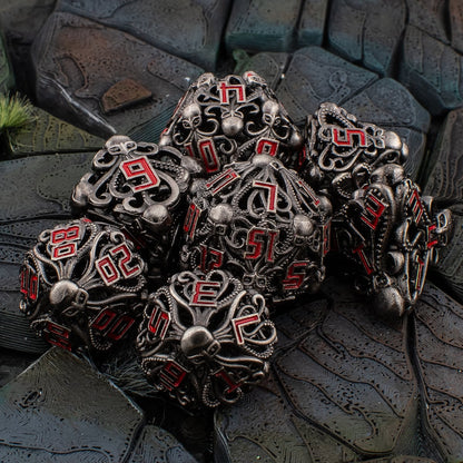 Abyssal Grasp | Hollow Metal D&D Dice Set | 7 Piece