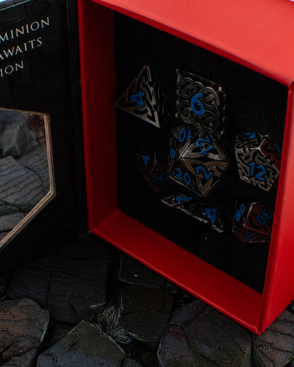 Celtic Maze | Hollow Metal D&D Dice Set | 7 Piece
