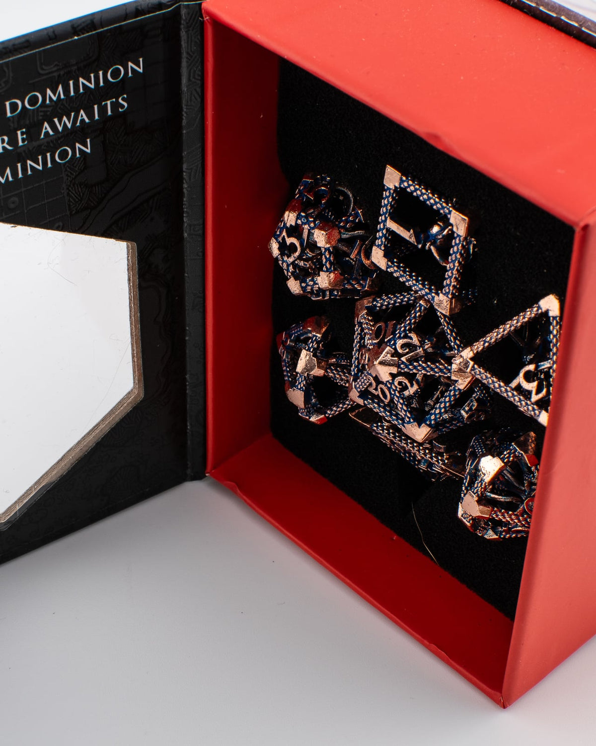 Deep One's Cage | Hollow Metal D&D Dice Set | 7 Piece