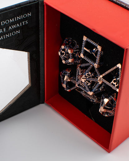 Deep One's Cage | Hollow Metal D&D Dice Set | 7 Piece