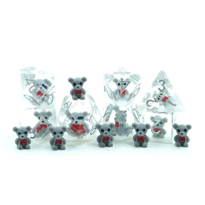 Teddy Bear | Soft Edge Dice | Resin | 7 Piece Set