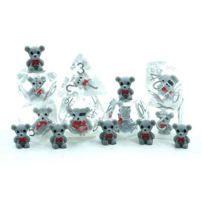 Teddy Bear | Soft Edge Dice | Resin | 7 Piece Set