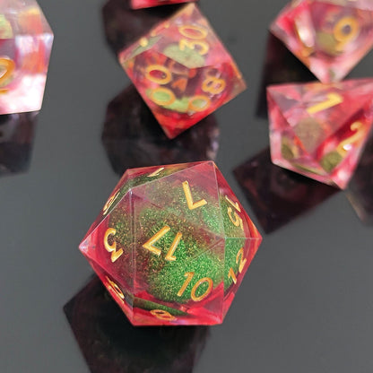 Verdant Inferno | Liquid Core | 7 Piece Dice Set