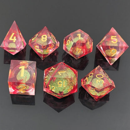 Verdant Inferno | Liquid Core | 7 Piece Dice Set