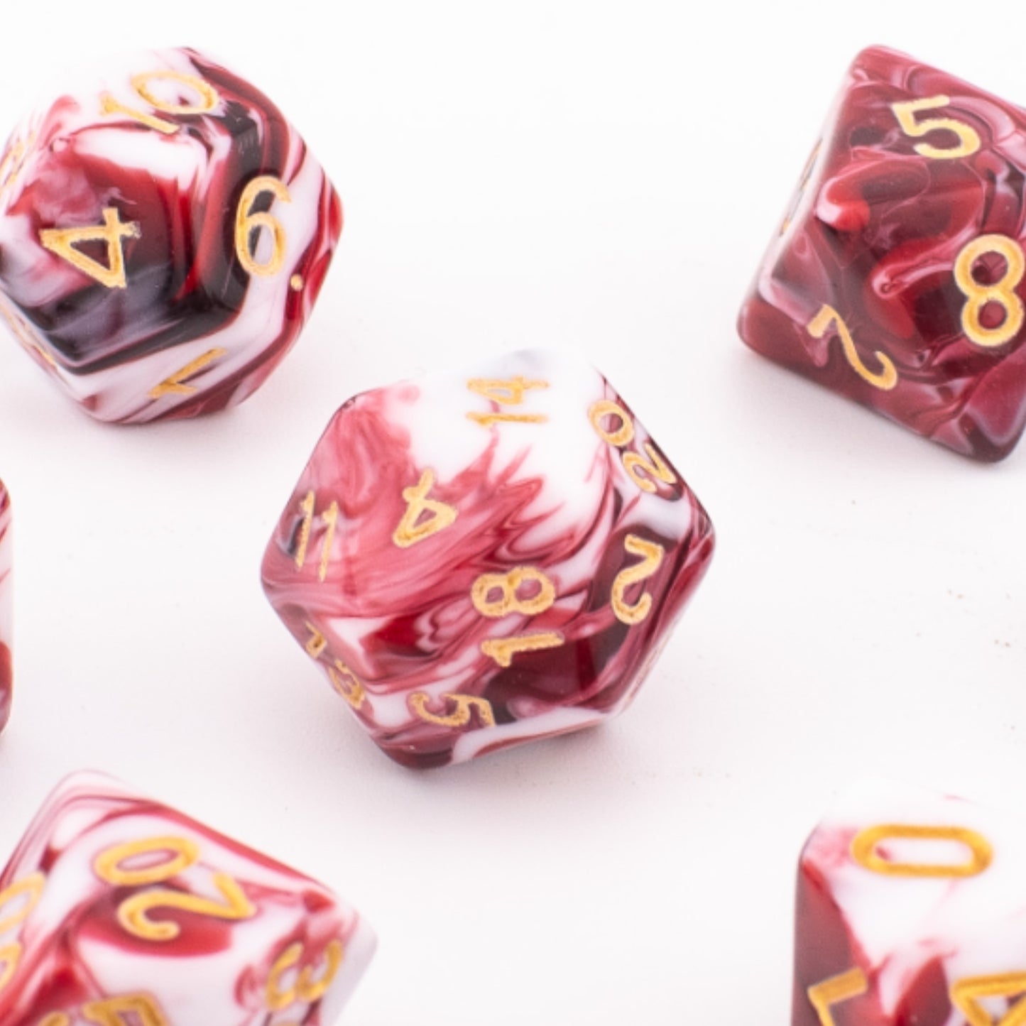 Crimson Omen | Acrylic Dice Set | 7 Piece Set