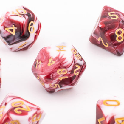 Crimson Omen | Acrylic Dice Set | 7 Piece Set