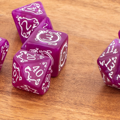 Purple Enigma | Soft Edge Dice | Acrylic | 7 Piece Set