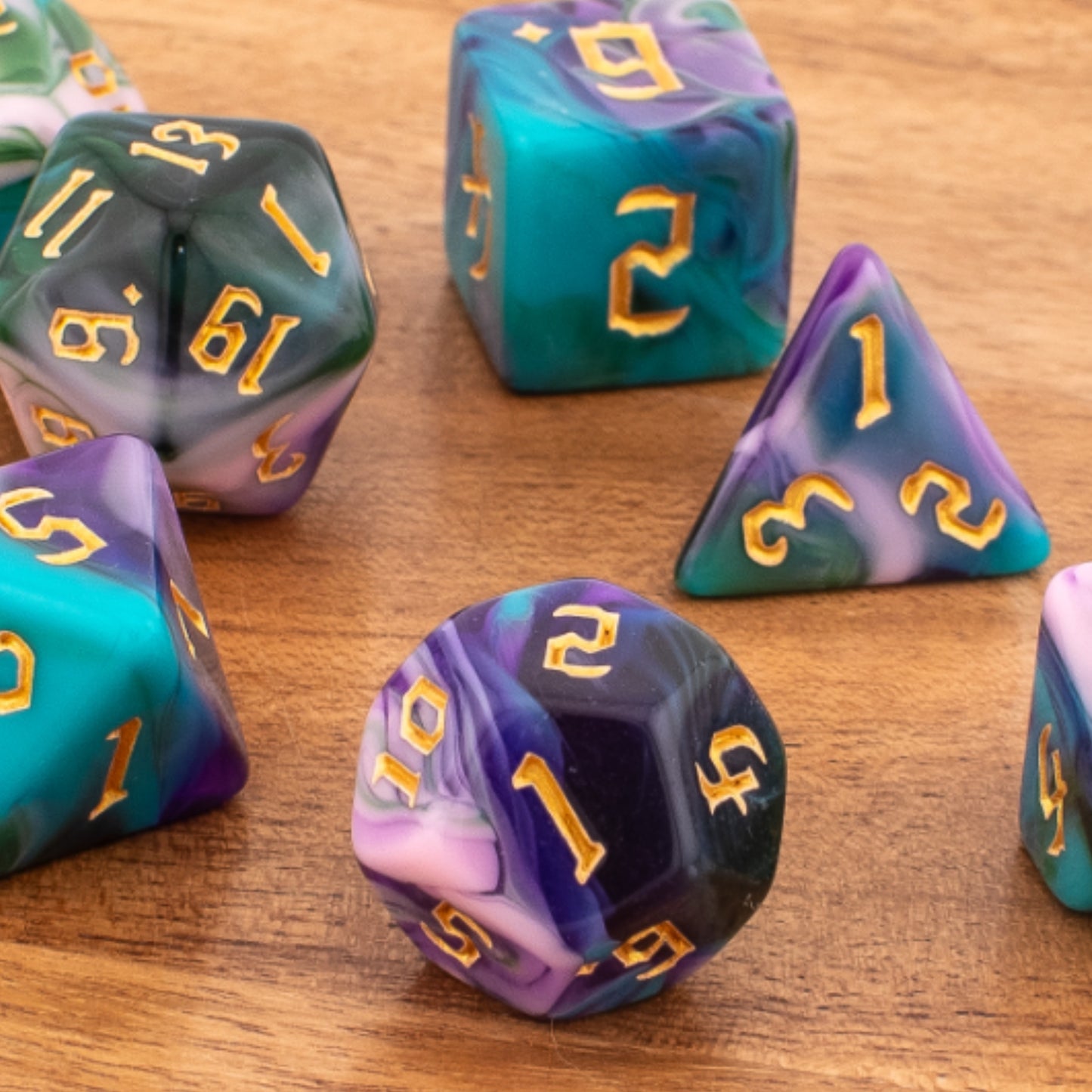 Cosmic Twilight | Acrylic Dice | Soft Edge | 7 Piece