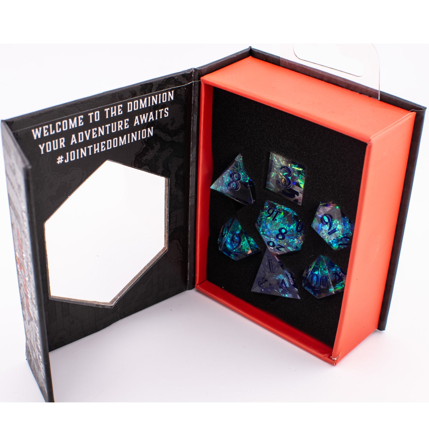 Crystal Current | Sharp Edge Dice | Resin | 7 Piece Set