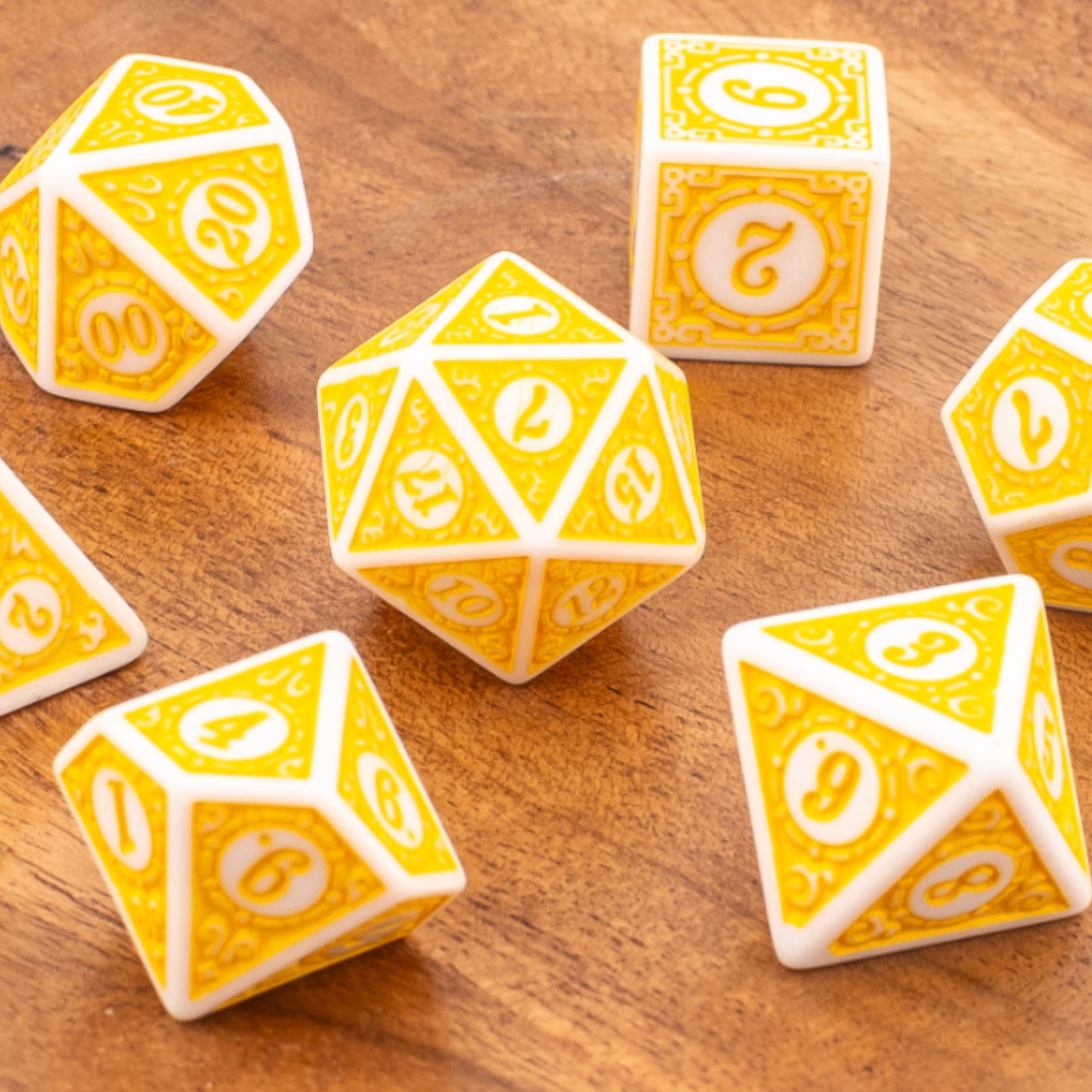 Ivory Horizon | Soft Edge Acrylic Dice | 7 Piece Set