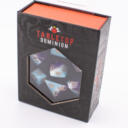Mystic Pride | Sharp Edge Resin Dice | 7 Piece Set
