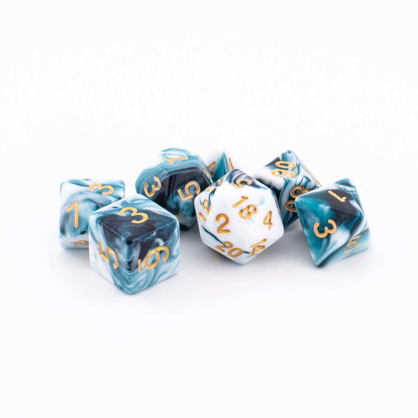Whispering Depths | Soft Edge Acrylic Dice Set | 7 Piece Set