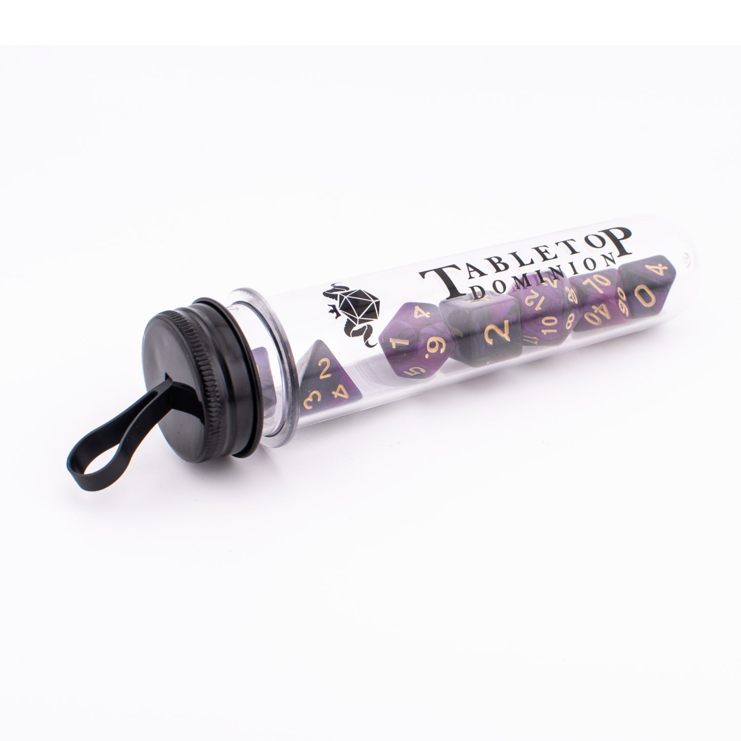 Twilight Shroud | Soft Edge Acrylic Dice | Purple & Black | 7 Piece Set