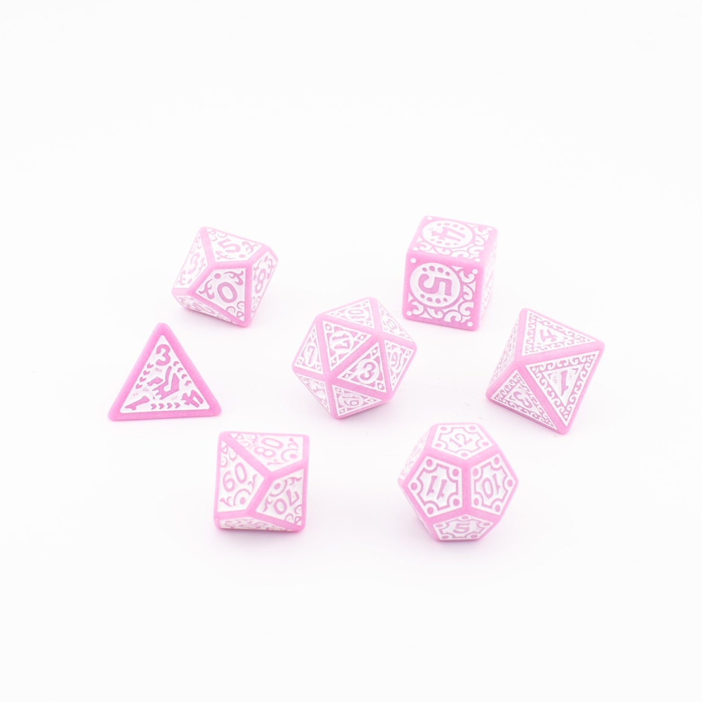 Blossom Petal | Acrylic Dice Set | Round Edge | 7 Piece Set