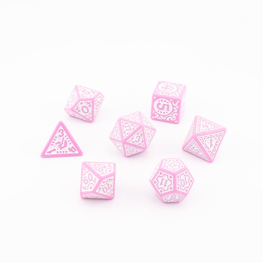 Blossom Petal | Acrylic Dice Set | Round Edge | 7 Piece Set