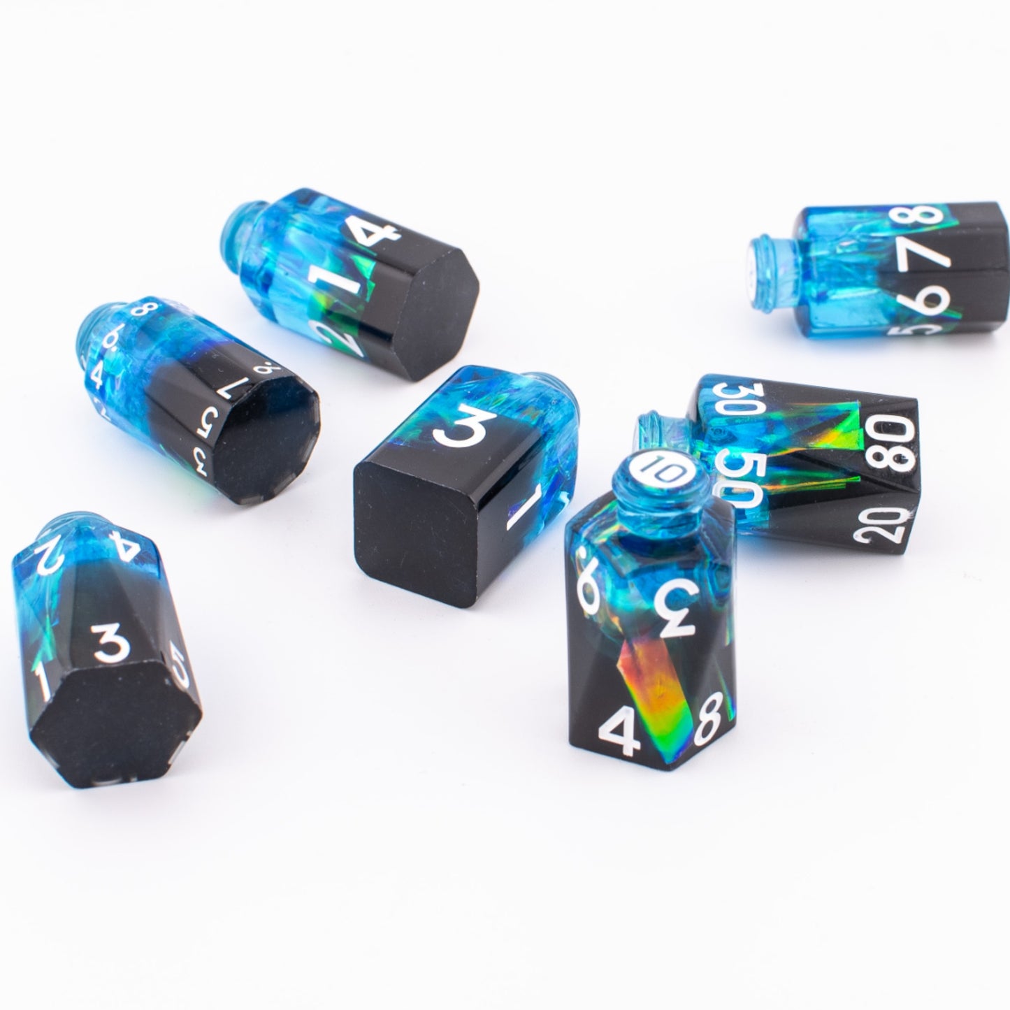 Abyssal Alchemist | Potion Bottle Resin Dice Set | Sharp Edge | 7 Piece Set