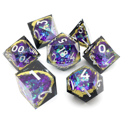 Royal Nebula | Geode Dice | 7 Piece Set