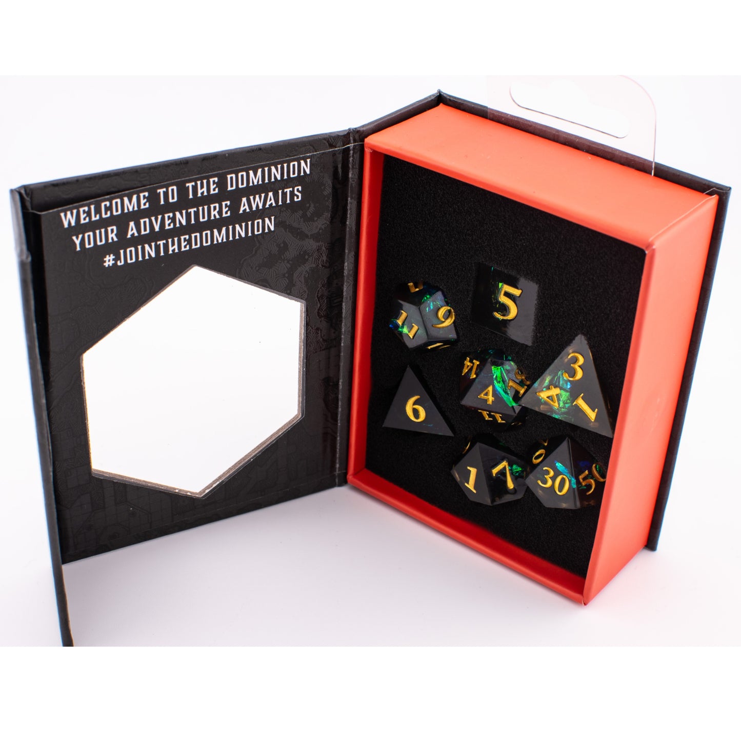 Stellar Midnight | Sharp Edge Resin Dice | 7 Piece Set