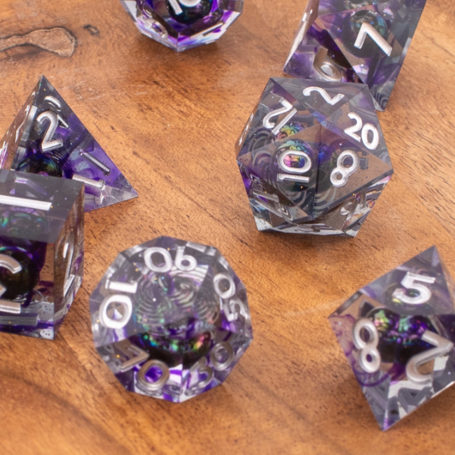 Celestial Orbit | Sharp Edge Dice | Resin | 7 Piece Set