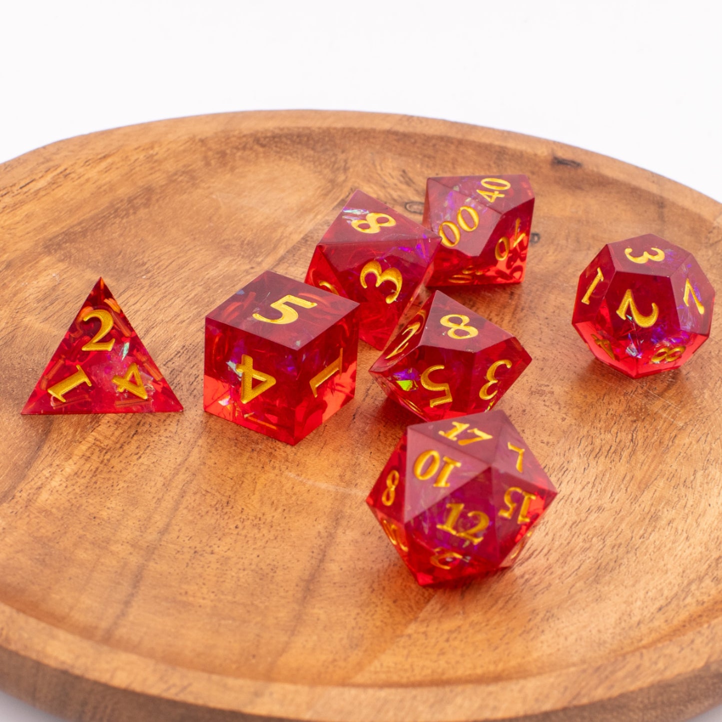 Dragon Heart | Sharp Edge Resin Dice | 7 Piece Set