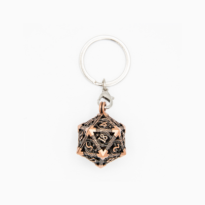 Wyvern's Vault | D20 Keyring w/Mini Dice | Copper