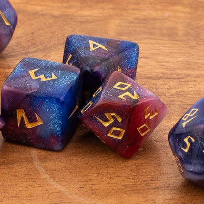 Celestial Nebula | Soft Edge Acrylic Dice | 7 Piece Set