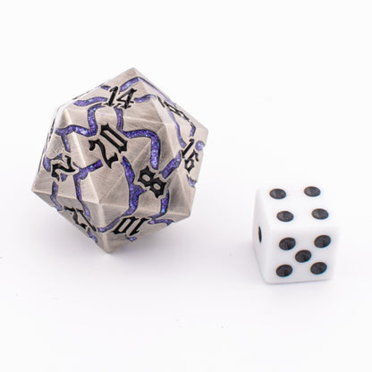 Abyssal Void | Oversized Metal D20 | Solid Metal | Single D20