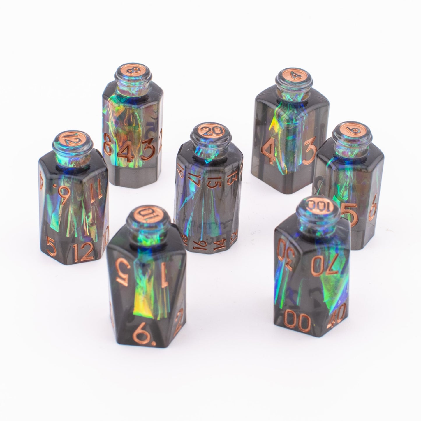 Gravebound Elixir | Potion Bottle Resin Dice Set | Sharp Edge | 7 Piece Set