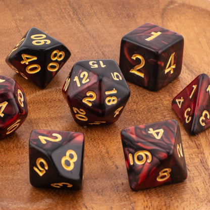 Blood Ritual | Round Edge Acrylic Dice | 7 Piece Set
