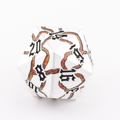 Ancient Ruin | Oversized 33mm D20 | Silver Metal | Single D20