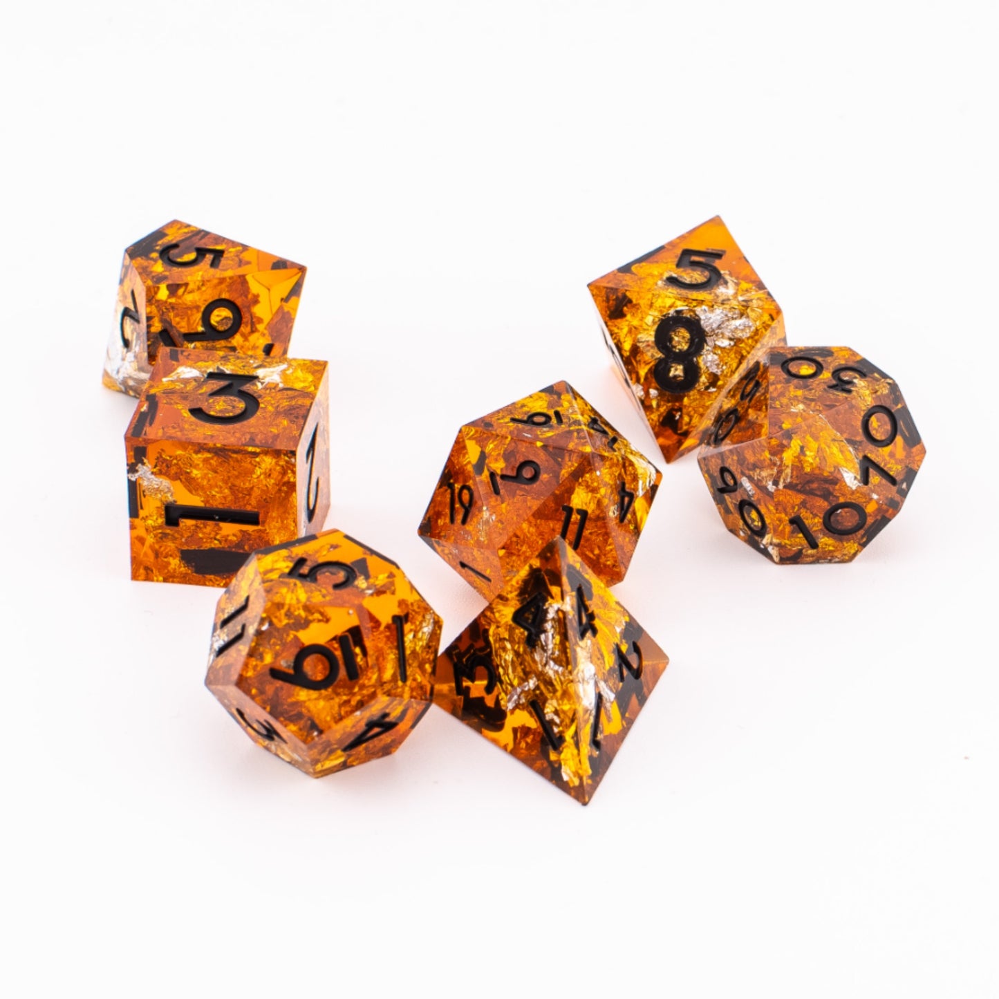 Molten Ember | Sharp Edge Resin Dice | 7 Piece Set