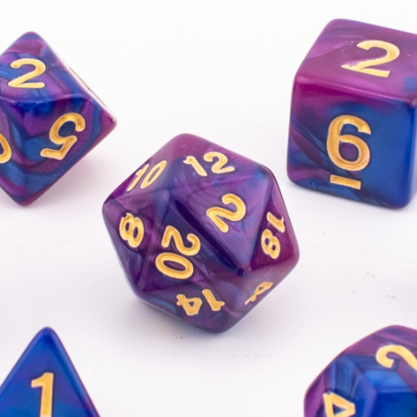 Galactic Starlight | Soft Edge Dice | Acrylic | 7 Piece Set