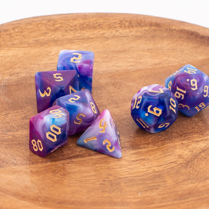 Galaxy Mystic | Acrylic RPG Dice | 7 Piece Set