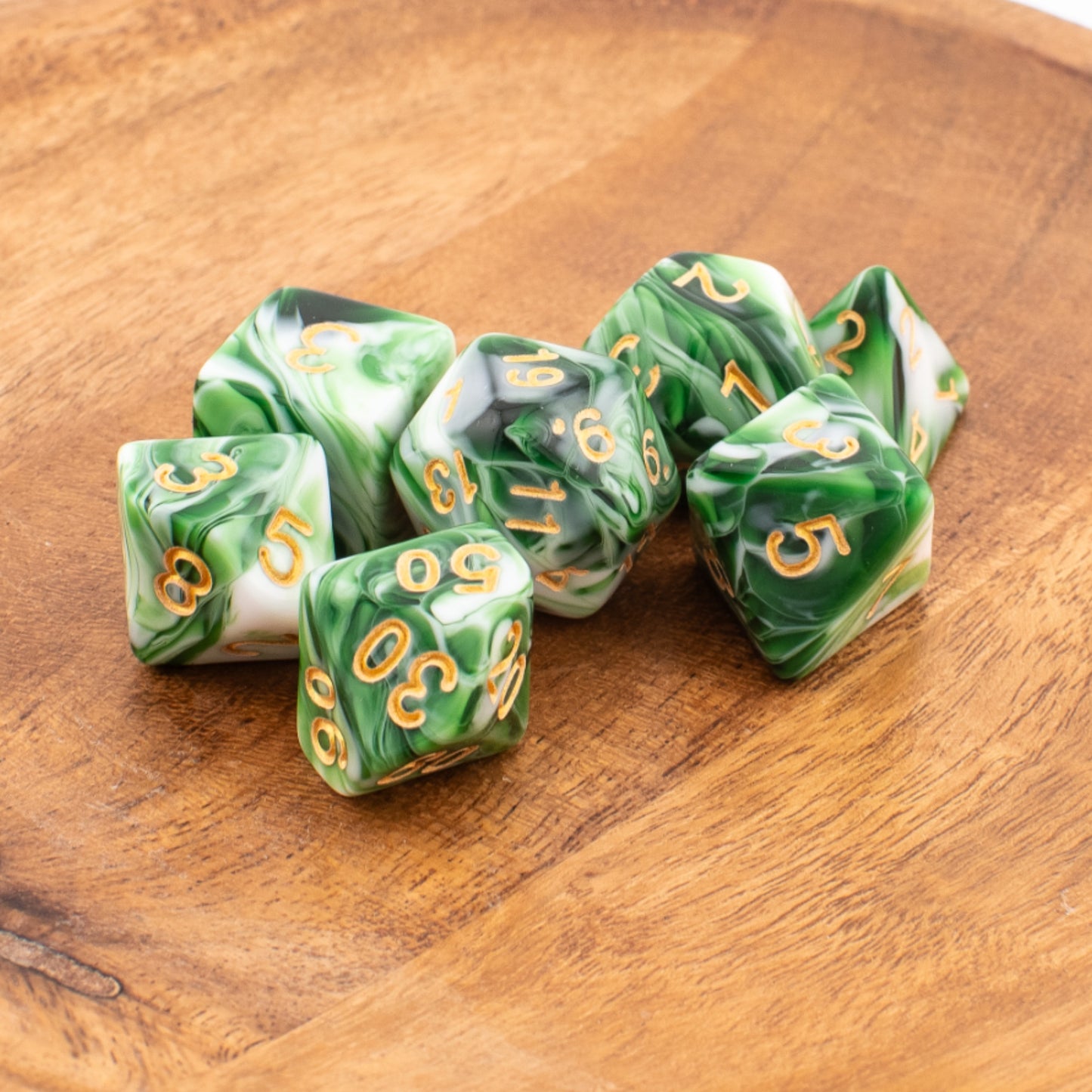Forest Sprout | Acrylic Dice Set | Soft Edge | 7 Piece Set