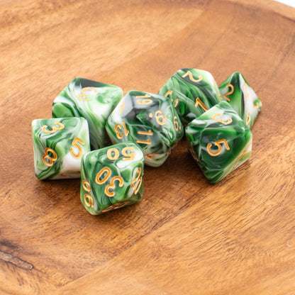 Forest Sprout | Acrylic Dice Set | Soft Edge | 7 Piece Set
