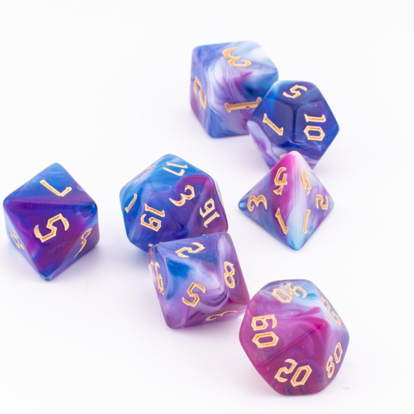 Galaxy Mystic | Acrylic RPG Dice | 7 Piece Set