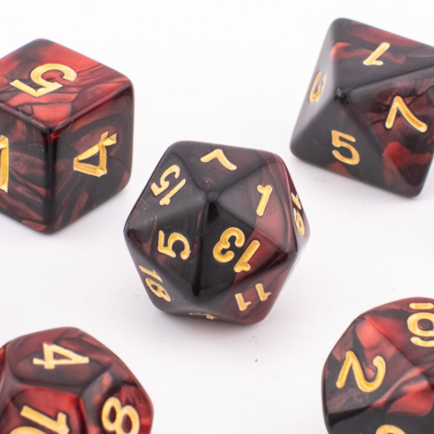 Blood Ritual | Round Edge Acrylic Dice | 7 Piece Set