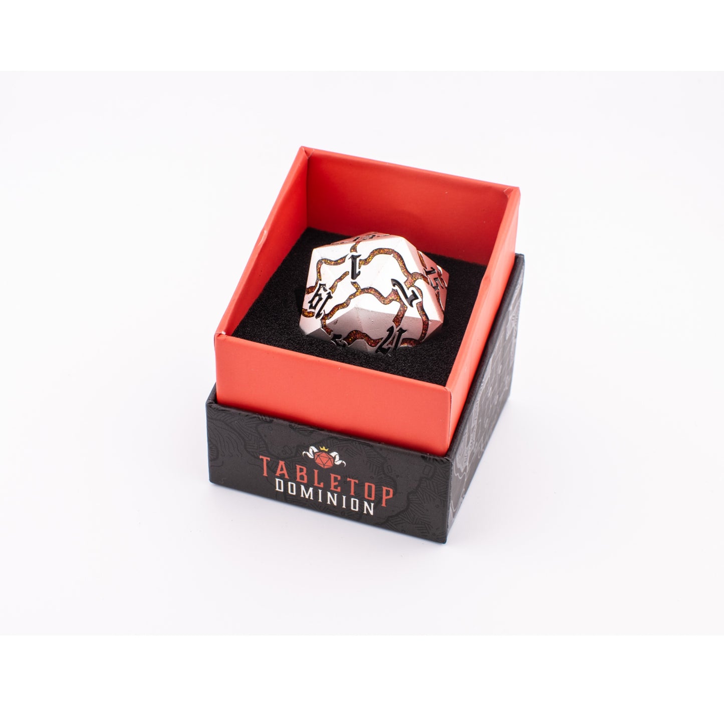 Ancient Ruin | Oversized 33mm D20 | Silver Metal | Single D20