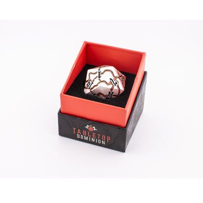 Ancient Ruin | Oversized 33mm D20 | Silver Metal | Single D20
