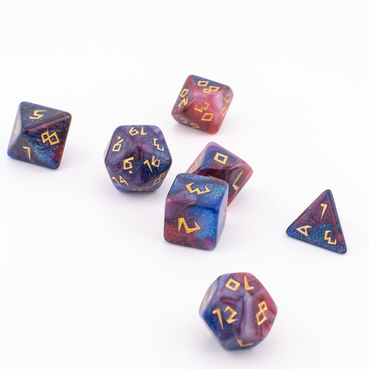 Celestial Nebula | Soft Edge Acrylic Dice | 7 Piece Set