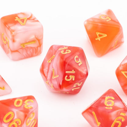 Royal Garnet | Soft Edge Dice | Acrylic | 7 Piece Set