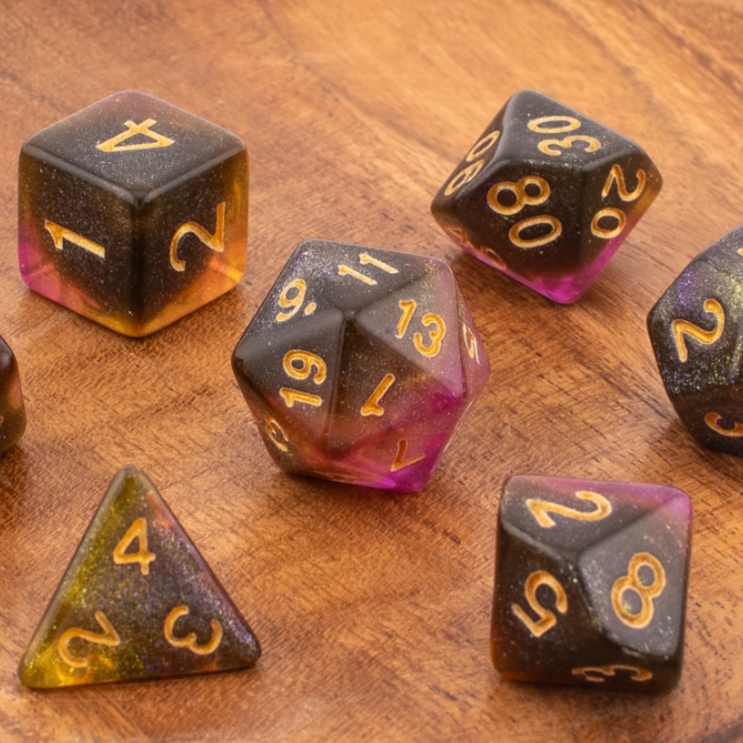 Stellar Mystic | Galaxy Pattern Dice | Soft Edge | 7 Piece