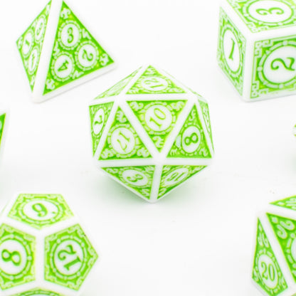 Forest Florals | Round Edge Dice | Acrylic | 7 Piece Set
