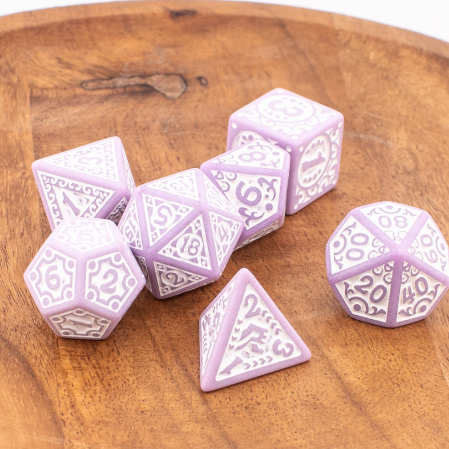 Mystic Orchid | Soft Edge Dice | Acrylic | 7 Piece Set