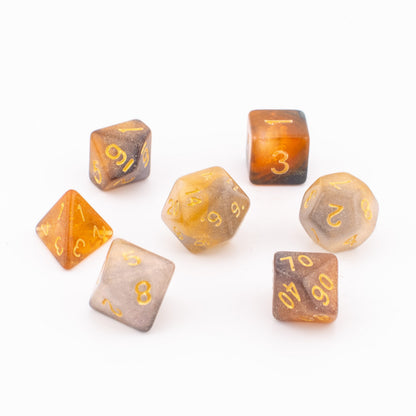 Clear Autumn | Acrylic Dice Set | Soft Edge | 7 Piece Set